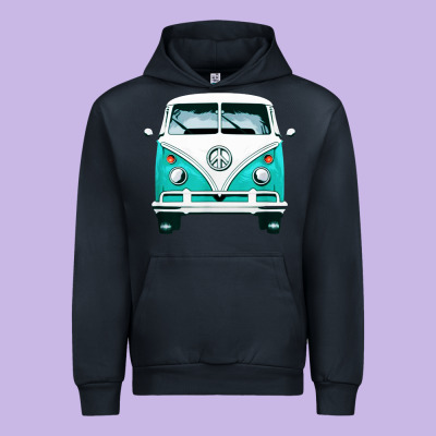 Hippie Surf Van Urban Hoodie Designed By Artisfamous
