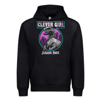 Black distressed teal raptor clever girl t shirt Urban Hoodie - artisFamous