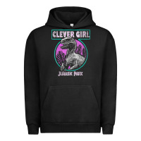 Pigment Black distressed teal raptor clever girl t shirt Urban Hoodie - artisFamous