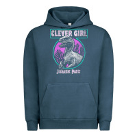 Pigment Midnight Navy distressed teal raptor clever girl t shirt Urban Hoodie - artisFamous