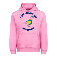 Fuchsia Pink ask me about my duck Urban Hoodie - artisFamous