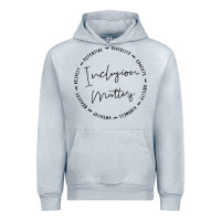 Heather Grey inclusion matters with empathy bravery respect Urban Hoodie - artisFamous