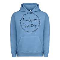 Pigment Pebble Blue inclusion matters with empathy bravery respect Urban Hoodie - artisFamous