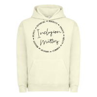 Pigment Pistachio inclusion matters with empathy bravery respect Urban Hoodie - artisFamous