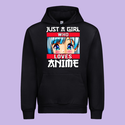Just A Girl Who Loves Anime Japanese Cute Urban Hoodie Designed By Artisfamous