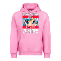 Fuchsia Pink just a girl who loves anime japanese cute Urban Hoodie - artisFamous