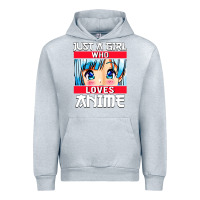 Heather Grey just a girl who loves anime japanese cute Urban Hoodie - artisFamous