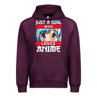 Mauve Wine just a girl who loves anime japanese cute Urban Hoodie - artisFamous