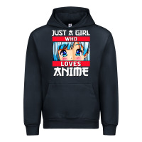 Navy just a girl who loves anime japanese cute Urban Hoodie - artisFamous