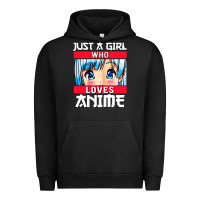 Pigment Black just a girl who loves anime japanese cute Urban Hoodie - artisFamous