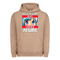 Pigment Burro just a girl who loves anime japanese cute Urban Hoodie - artisFamous