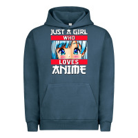 Pigment Midnight Navy just a girl who loves anime japanese cute Urban Hoodie - artisFamous