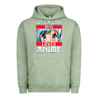 Pigment Oil Green just a girl who loves anime japanese cute Urban Hoodie - artisFamous