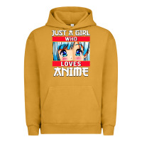 Pigment Peanut Butter just a girl who loves anime japanese cute Urban Hoodie - artisFamous