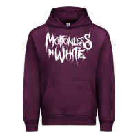 Mauve Wine motionless in white Urban Hoodie - artisFamous