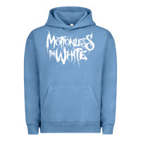 Pigment Pebble Blue motionless in white Urban Hoodie - artisFamous