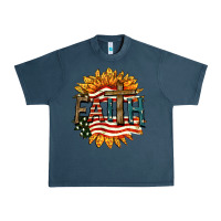 Midnight Navy Faith USA Urban Heavy Tee - FaDigitalArtStudio