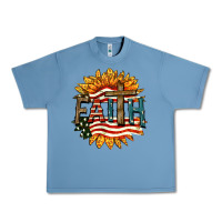 Pebble Blue Faith USA Urban Heavy Tee - FaDigitalArtStudio
