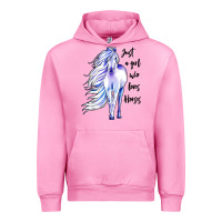 Fuchsia Pink just a girl who loves horses Urban Hoodie - artisFamous