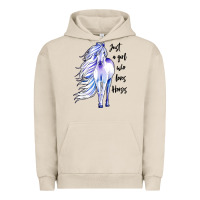 Pigment French Oak just a girl who loves horses Urban Hoodie - artisFamous