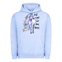 Pigment Grape Ice just a girl who loves horses Urban Hoodie - artisFamous