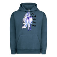 Pigment Midnight Navy just a girl who loves horses Urban Hoodie - artisFamous