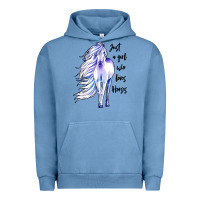 Pigment Pebble Blue just a girl who loves horses Urban Hoodie - artisFamous