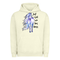 Pigment Pistachio just a girl who loves horses Urban Hoodie - artisFamous