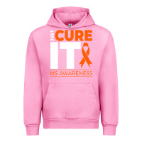 Fuchsia Pink just cure it ms multiple sclerosis awareness Urban Hoodie - artisFamous