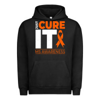 Pigment Black just cure it ms multiple sclerosis awareness Urban Hoodie - artisFamous