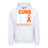 White just cure it ms multiple sclerosis awareness Urban Hoodie - artisFamous