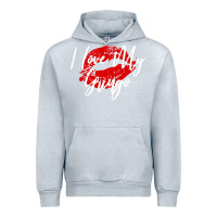 Heather Grey kiss lips i love my gringo wife girlfriend premium Urban Hoodie - artisFamous