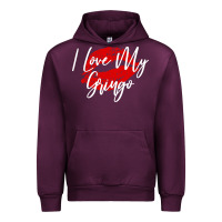 Mauve Wine kiss lips i love my gringo wife girlfriend premium Urban Hoodie - artisFamous
