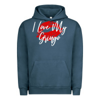 Pigment Midnight Navy kiss lips i love my gringo wife girlfriend premium Urban Hoodie - artisFamous