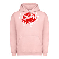 Pigment Salmon kiss lips i love my gringo wife girlfriend premium Urban Hoodie - artisFamous