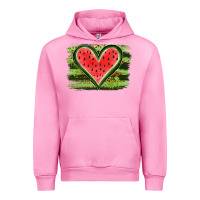 Fuchsia Pink Watermelon Heart Urban Hoodie - artisFamous