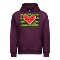 Mauve Wine Watermelon Heart Urban Hoodie - artisFamous
