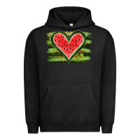 Pigment Black Watermelon Heart Urban Hoodie - artisFamous