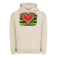 Pigment French Oak Watermelon Heart Urban Hoodie - artisFamous