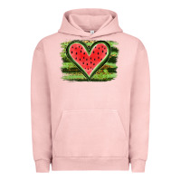 Pigment Salmon Watermelon Heart Urban Hoodie - artisFamous