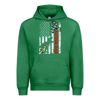 Emerald mens distressed dinosaur autism dad usa flag Urban Hoodie - artisFamous