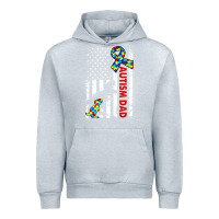 Heather Grey mens distressed dinosaur autism dad usa flag Urban Hoodie - artisFamous