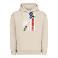 Pigment French Oak mens distressed dinosaur autism dad usa flag Urban Hoodie - artisFamous