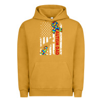 Pigment Peanut Butter mens distressed dinosaur autism dad usa flag Urban Hoodie - artisFamous