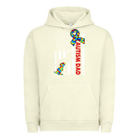 Pigment Pistachio mens distressed dinosaur autism dad usa flag Urban Hoodie - artisFamous
