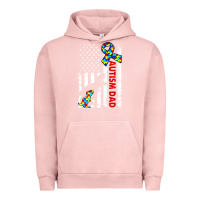 Pigment Salmon mens distressed dinosaur autism dad usa flag Urban Hoodie - artisFamous