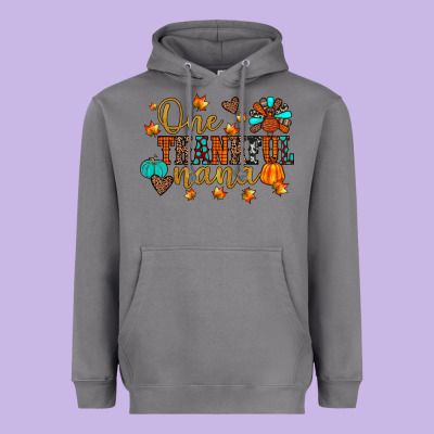 One Thankful Nana Heavyweight Hoodie Designed By Jahusdesignshop