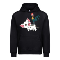 Black hei hei rooster and pig funny cartoon Urban Hoodie - artisFamous