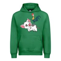 Emerald hei hei rooster and pig funny cartoon Urban Hoodie - artisFamous