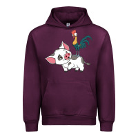 Mauve Wine hei hei rooster and pig funny cartoon Urban Hoodie - artisFamous